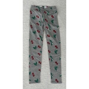 NEW Gap Girls Red Cherry Print Leggings Ankle Size L 10 Gray Ankle Legging NWT